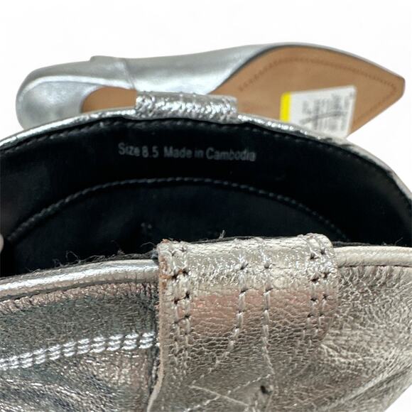 Dolce Vita 8.5 Angel Silver Heel Cowboy Boot leather Heel - Picture 6 of 6